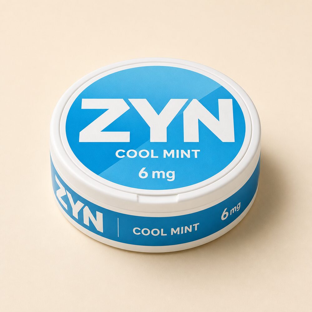 ZYN Cool Mint 6 mg nicotine pouch can — demonstration product image